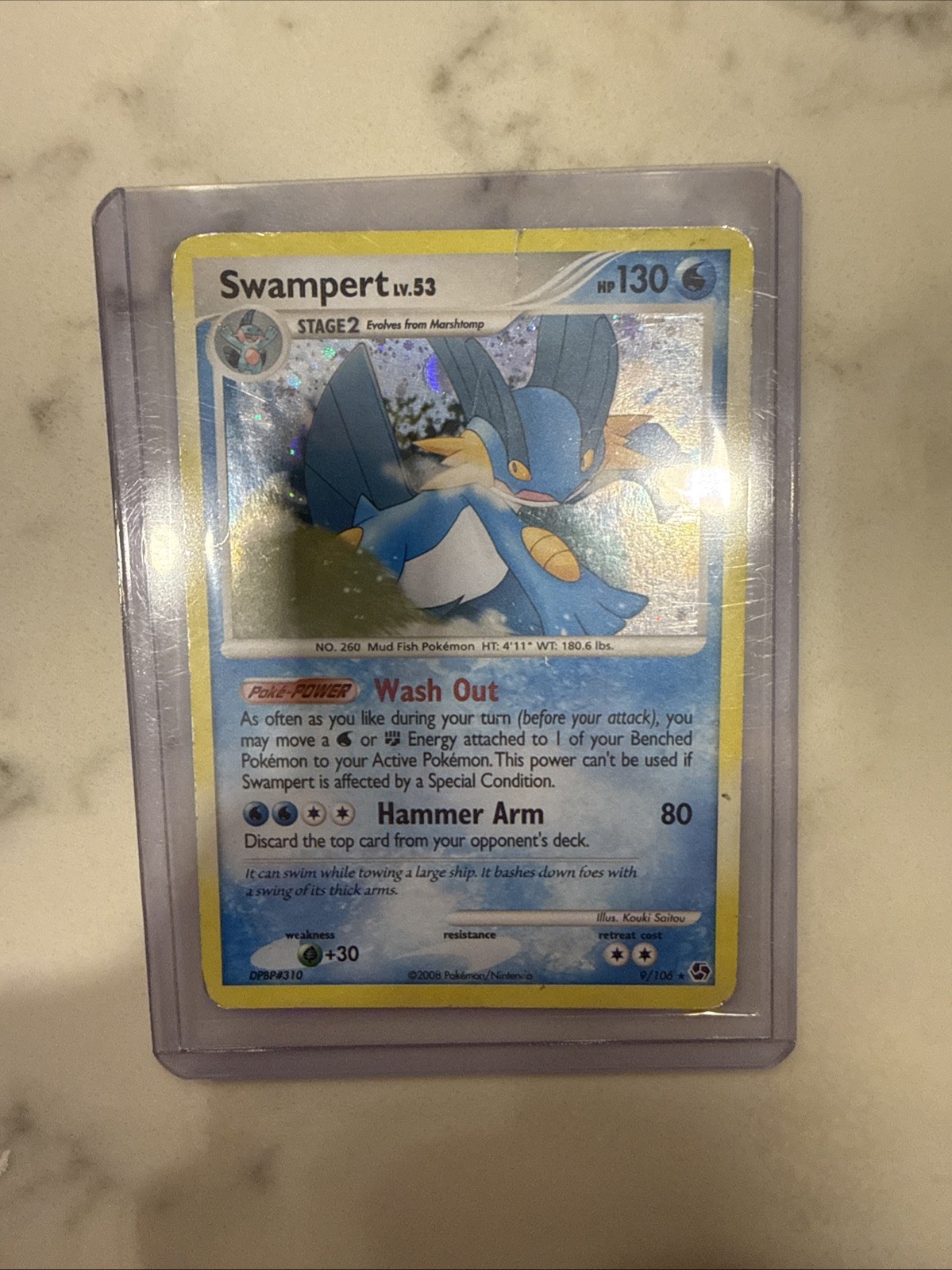 Swampert 9/106 Great Encounters Holo Rare Stage 2 130 HP English 2008 Pokemon