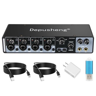 USB Audio Interface with ASIO Drivers, 24Bit 192Khz, Phantom Power +48v, Low ...