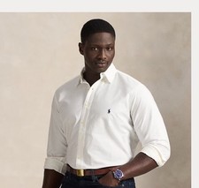 Ralph Lauren Polo Men's 17/34/35 Long Sleeve Button-Down Oxford Shirt White Pony