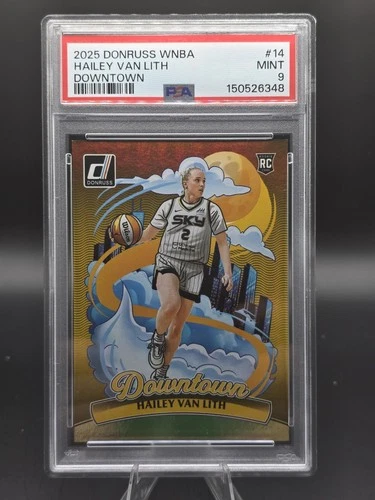 Panini 2025 Donruss WNBA Downtown Hailey Van Lith Rookie #14 PSA 9