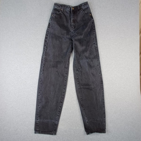 Rolla's Jeans Womens 24 Black Genie Super High Rise 80s Barrel Leg Tapered