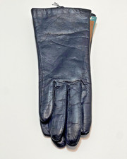 Fownes black leather womens gloves with thinsulate Size SMALL NEW with tags