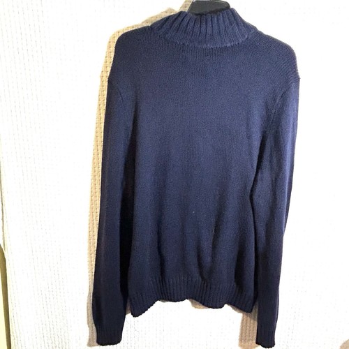 NEW Polo Ralph Lauren 100% Cotton Navy Knit Half-Zip Sweater Size XXL RED PONY - Picture 2 of 10