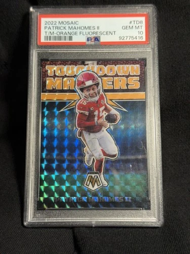 2022 Patrick Mahomes Touchdown Masters Orange Flourescent PSA 10 out of 25
