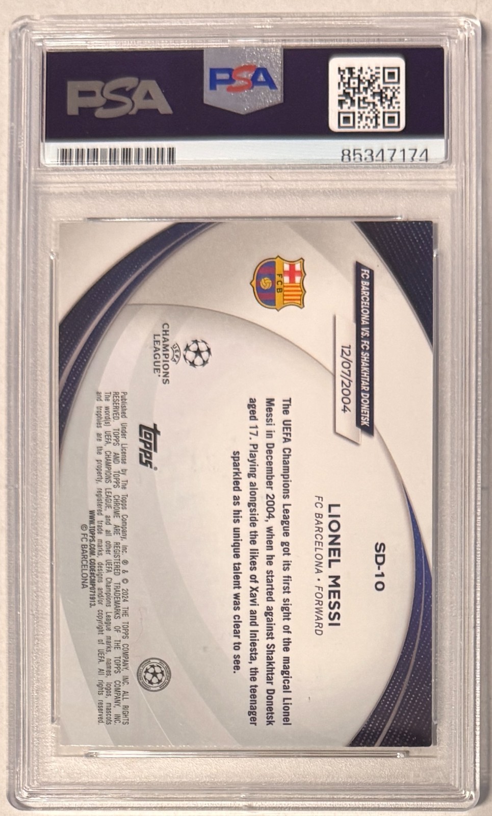 2024 Topps Chrome UEFA CC Starball Signed Lionel Messi #SD10 PSA AUTO 10 view 5
