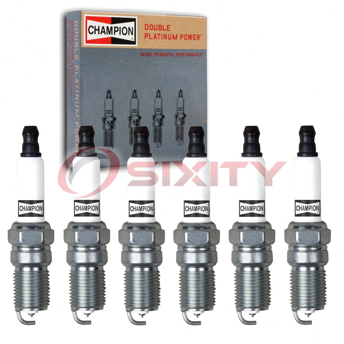 6 pc Champion Double Platinum Spark Plugs for 1996-2005 GMC Safari 4.3L V6 cv