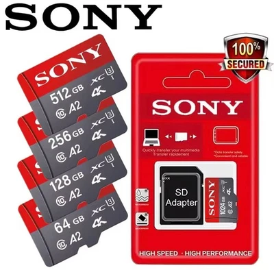 Sony Memory Card 1TB 512GB 256 GB 128 GB 64 GB with Adapter