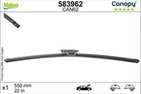 Valeo Scheibenwischer Wischblatt WischerbläTter Canopy Beifahrerseitig 583962
