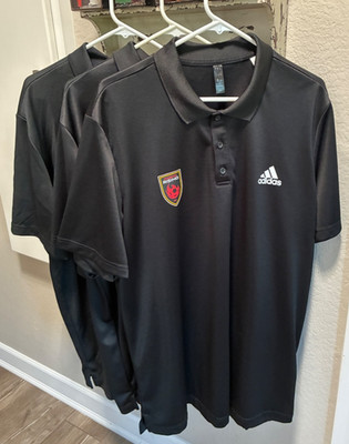 NEW Men s Black Adidas Phoenix Rising Soccer Golf Polo Shirt Short Sleeve2XL+X L