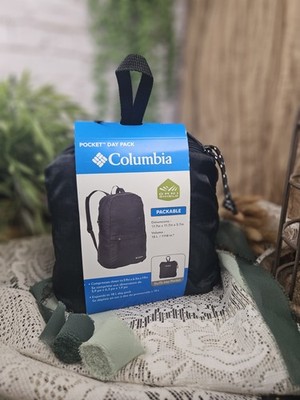 Columbia Pocket Day Pack Omni-Shield Lightweight Black Backpack Compact