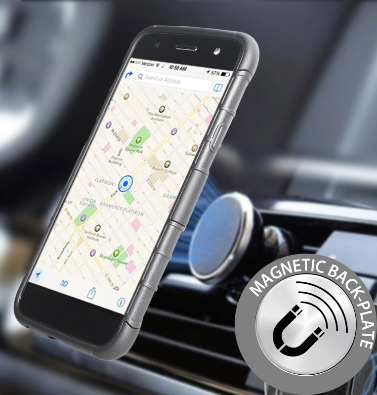 Black Case + Belt Clip + Magnetic Car Mount for LG X Power 2, x Charge, Fiesta 2 - Image 4 of 4