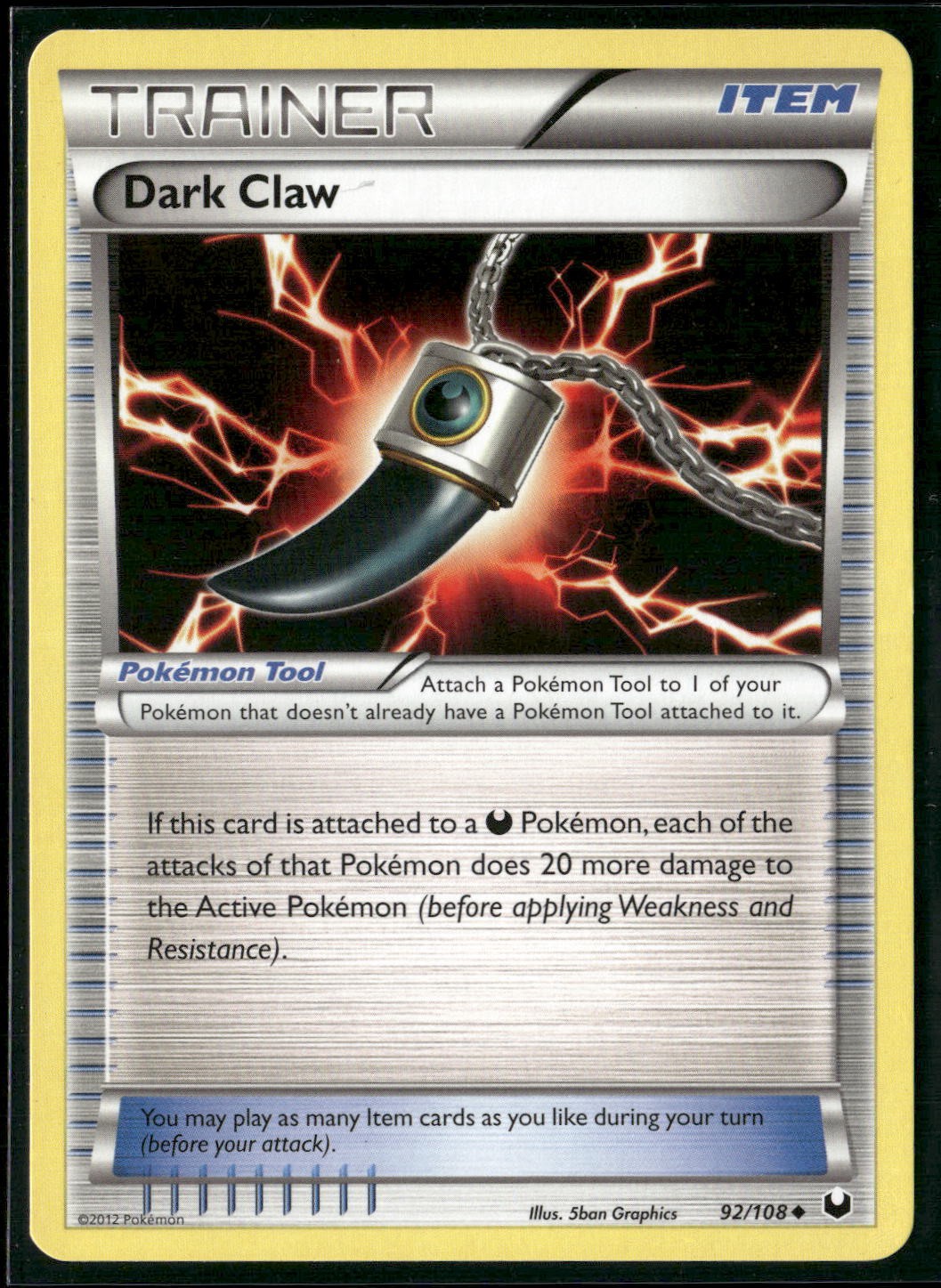 Pokémon * Dark Claw #92/108 Uncommon * Dark Explorers * Near Mint or Better