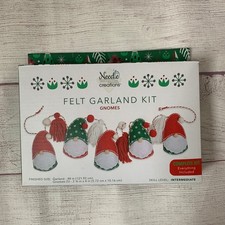 Needle Creations Christmas Gnome Felt Garland Kit 48" Finished Holiday Craft NEW