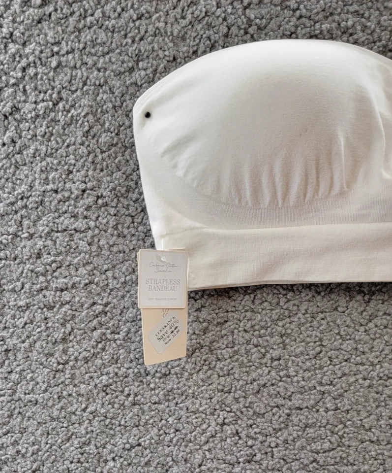 Pullover On Gossamer Cabana algodón sin costuras sin tirantes bandeau para mujer M blanco Foto 3 de 4