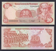 Nicaragua 20 Cordobas Banknote 1979 P.-135 SDS/UNC