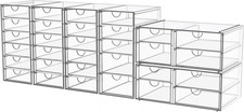 YFXCVSL 6-Pack Acrylic 31-Drawer Storage  Makeup Organizer for Desk  Smooth-gl