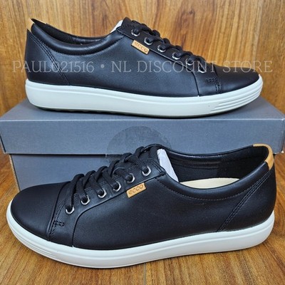 ECCO Women's Soft Leather Sneakers Shoes ~ Black ~ US 9-9.5