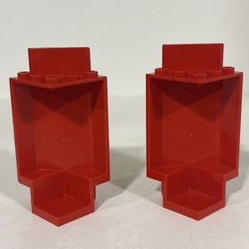 Lego 2X RARE Vintage Red Panel 2345 3x3x6 Corner Wall Part 1584 6060 Knights