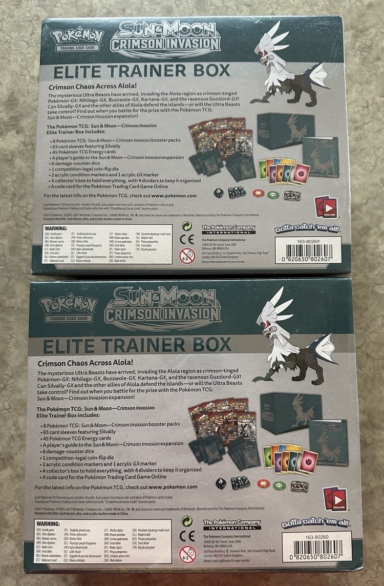 Sealed Pokemon Sun & Moon Crimson Invasion Elite Trainer Box | eBay