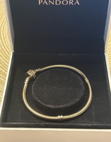 Pandora Momentos Sólido 14k Oro Serpiente Cadena Pulsera 19 cm / 7.5 pulgadas - Imagen 4 de 8