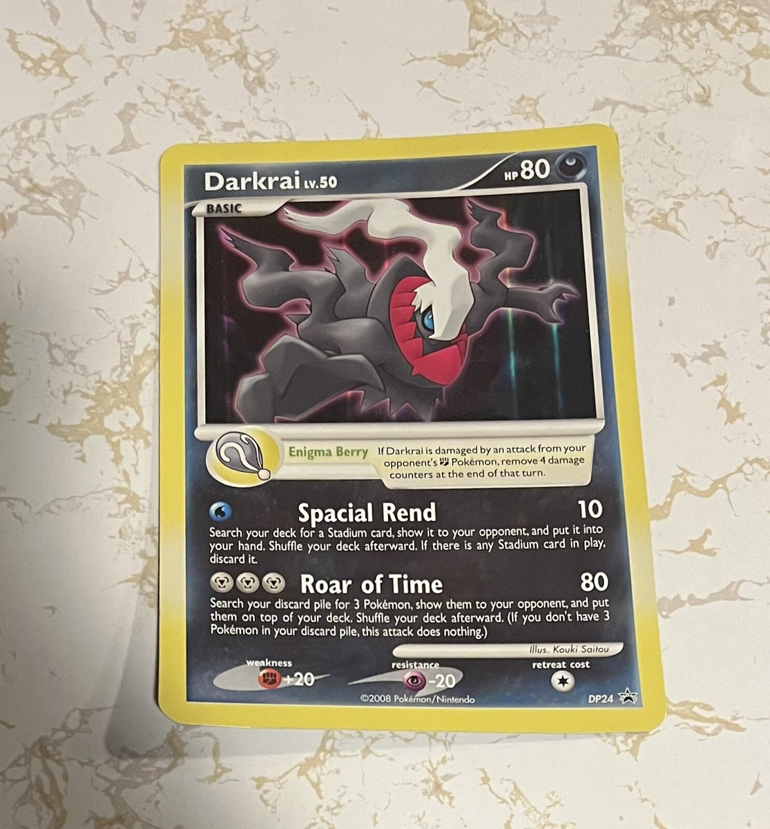 Darkrai LV 50 Basic Pokemon Card Large Jumbo Size 2008 HP80 Darkrai LV 50 Basic Pokemon Card Large Jumbo Size 2008 HP80
