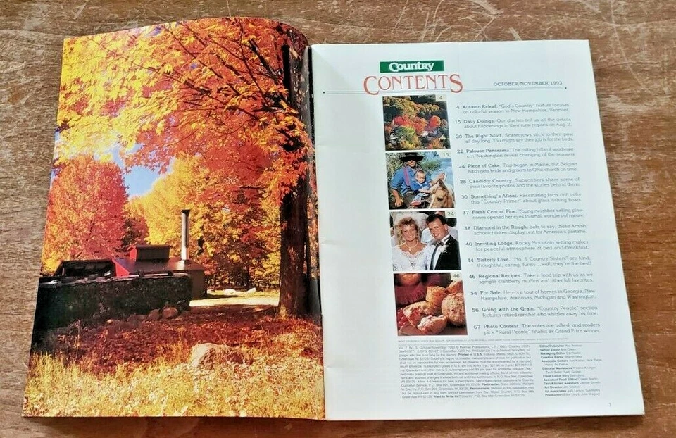 COUNTRY MAGAZINE OCT/NOV 1993 FOR THOSE WHO LIVE IN OR LONG FOR THE COUNTRY Foto 2 de 4