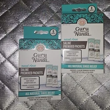 GuruNada 8 Nasal Rinse Packets Saline Salt Sinus Relief Lot Of 2