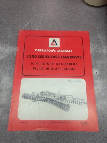 ALLIS CHALMERS 2300 SERIE SCHEIBENEGGEN BEDIENUNGSANLEITUNG 70573261 - Bild 6 von 6