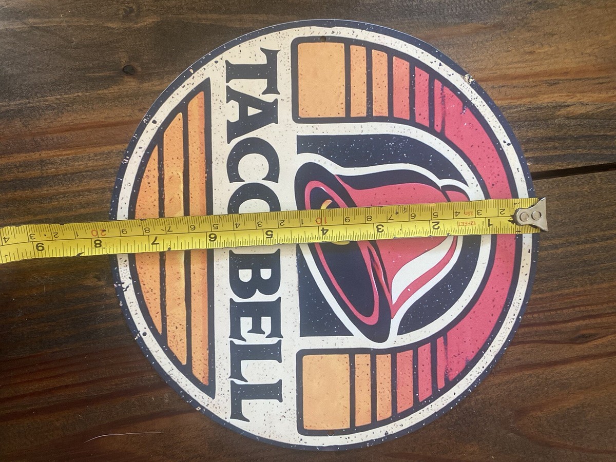 Taco Bell Aluminum Decorative Wall Sign Vintage Pin 90s 8x8
