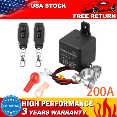 #ad Remote Battery Disconnect Switch Upgraded Kill Switch for Car Truck DC12V 200A $13.16