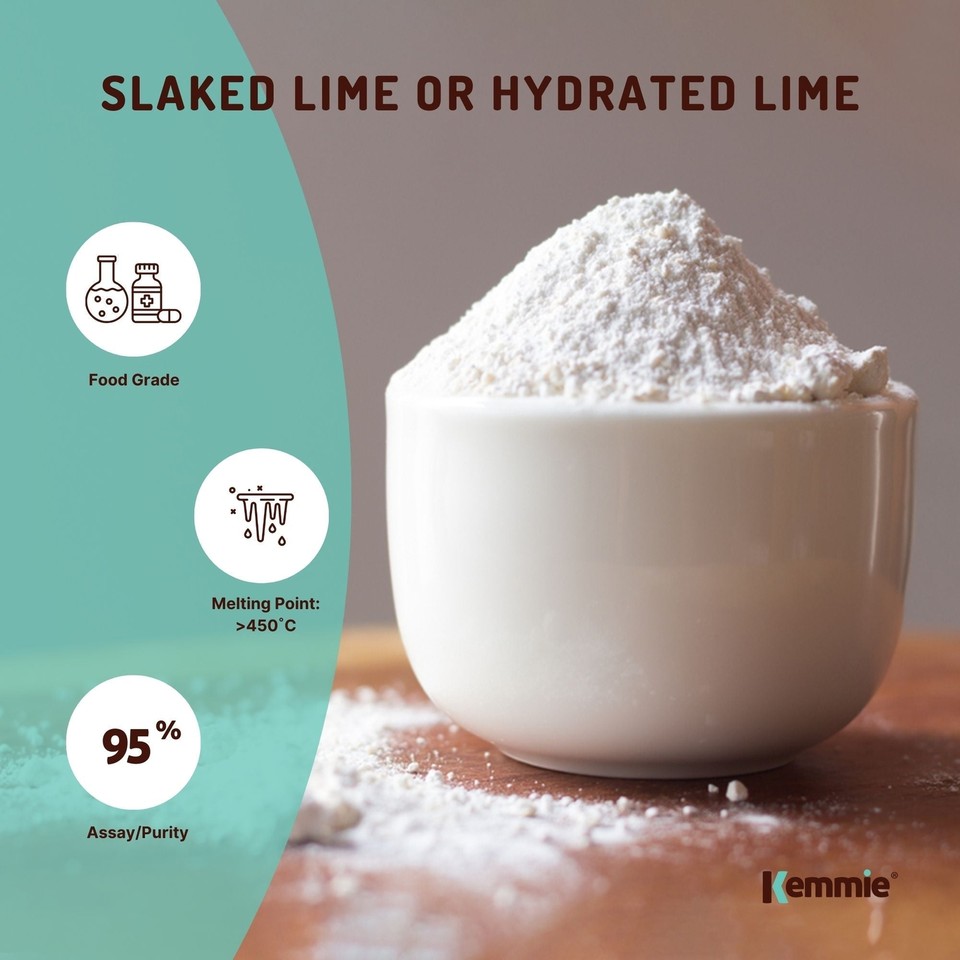 Calcium Hydroxide Powder Hydrated Slaked Pickling Lime Food Grade 5kg