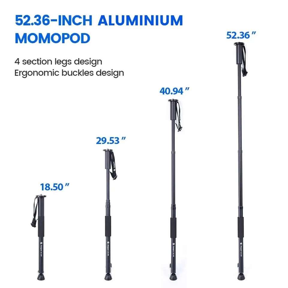 Fotopro 132cm Camera Monopod 4-Section, Portable, DSLR Camera Stabilizer, AK-64N - Image 2 of 4