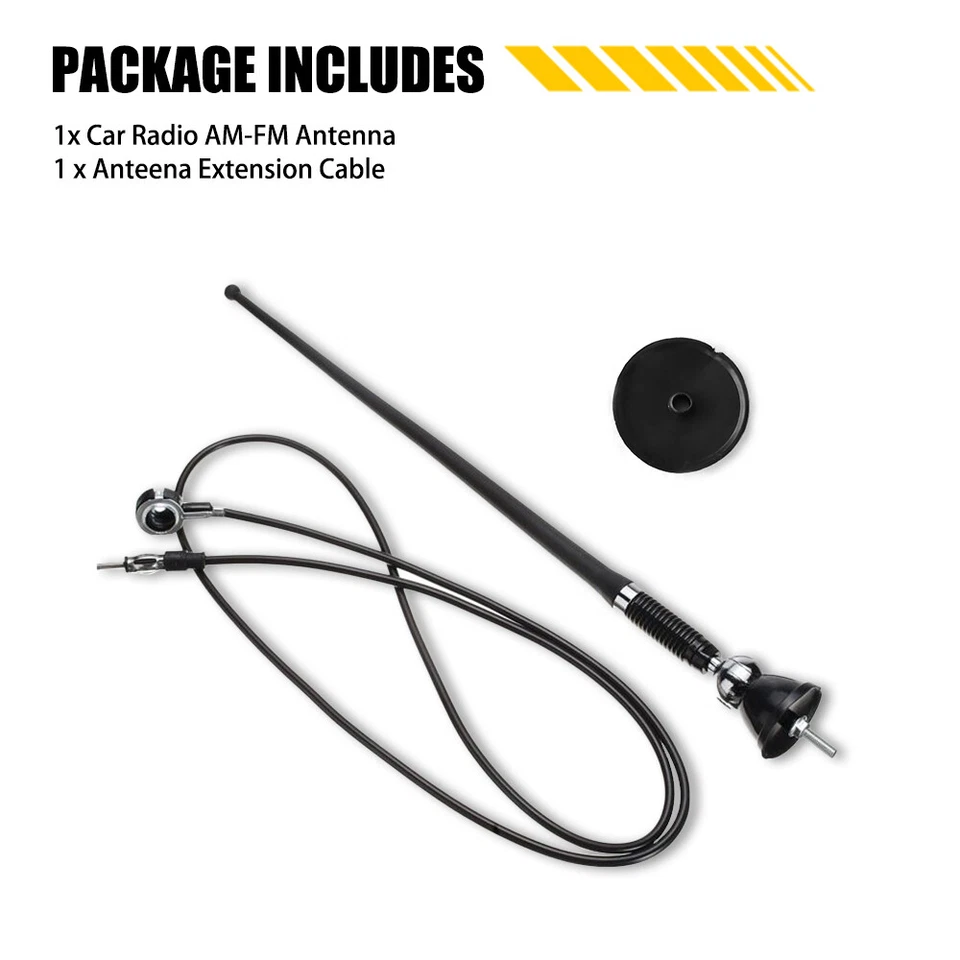 Antena de señal amplificada FM y radio AM estéreo para automóvil guardabarros de techo universal 16" Foto 3 de 4