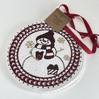 4 Snowman Trivets Fabric Cotton 9 Inch Christmas Country Cottage Whimsical