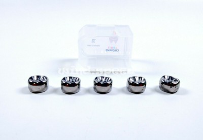 5-Piece Dental Molar Crown Set - Stainless Steel Preformed Adult Crowns - All Sizes 11 thumbnail image