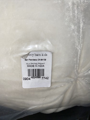 Pottery barn kids monique lhuillier Velvet Pin tuck Quilt Full-Queen Cream Color - Picture 6 of 8
