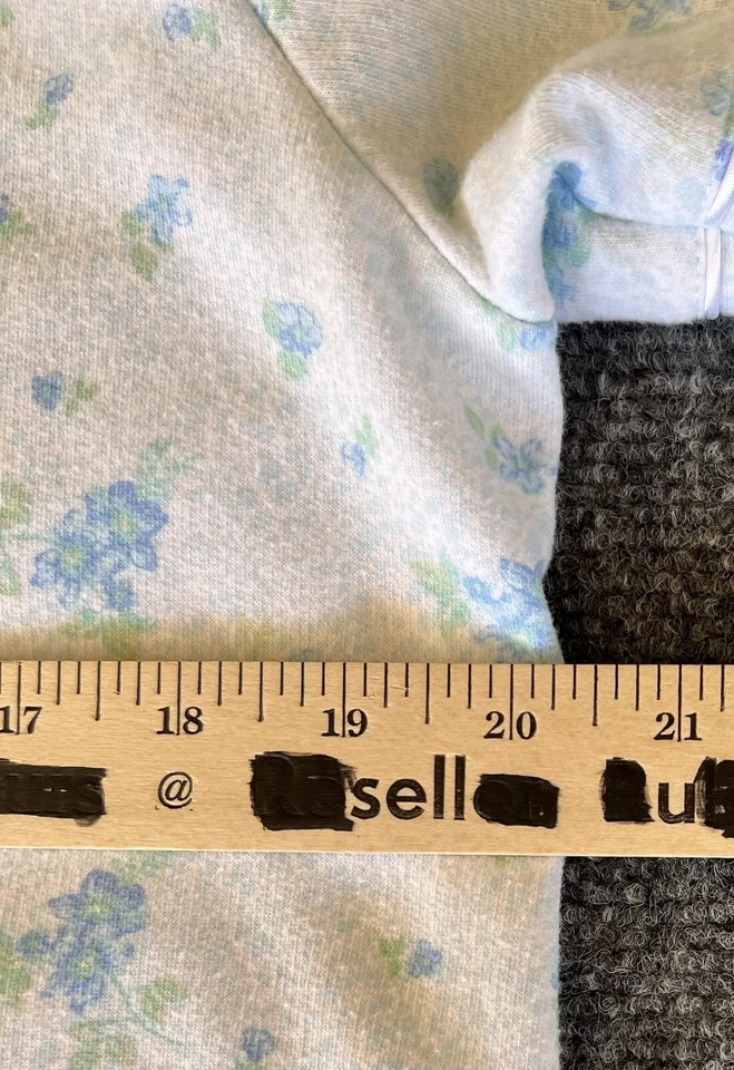 Camisón y bata Miss Elaine para mujer pequeños franela azul floral Grandmacore  Foto 4 de 4