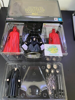 S.H. Figuarts Star Wars Emperor Palpatine Throne Room Figur Set Bandai Toys S...
