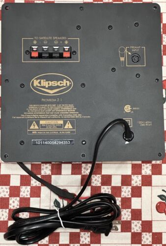 AMPLIFIER Klipsch 2.1 ProMedia Subwoofer $18 Ref Speaker 2nd Gen Replacement Amp - Picture 1 of 4