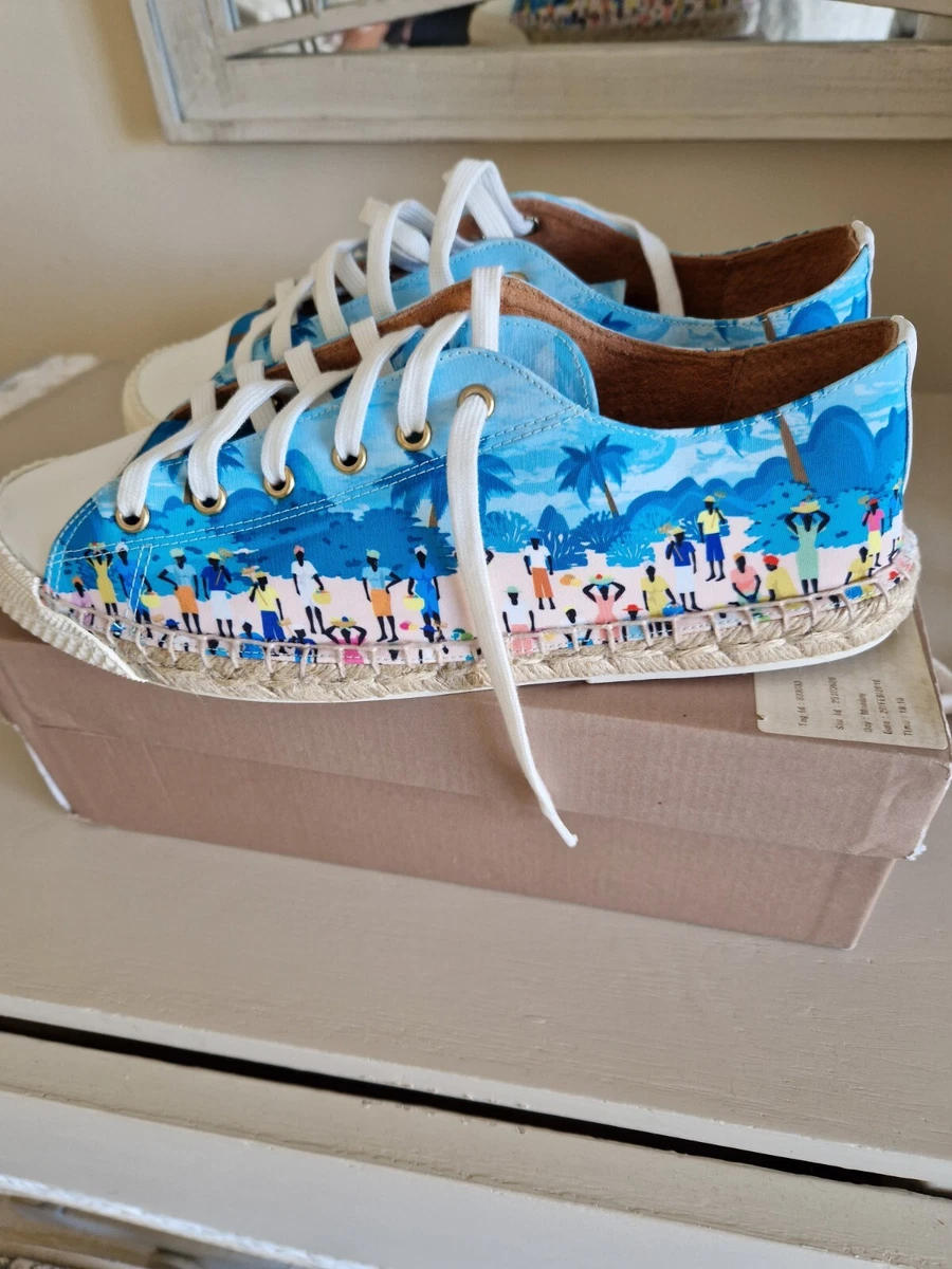 BNIB SIZE UK 8 EUR 42 AFRICAN PRINT ESPADRILLES HANDMADE BY MAYPOL