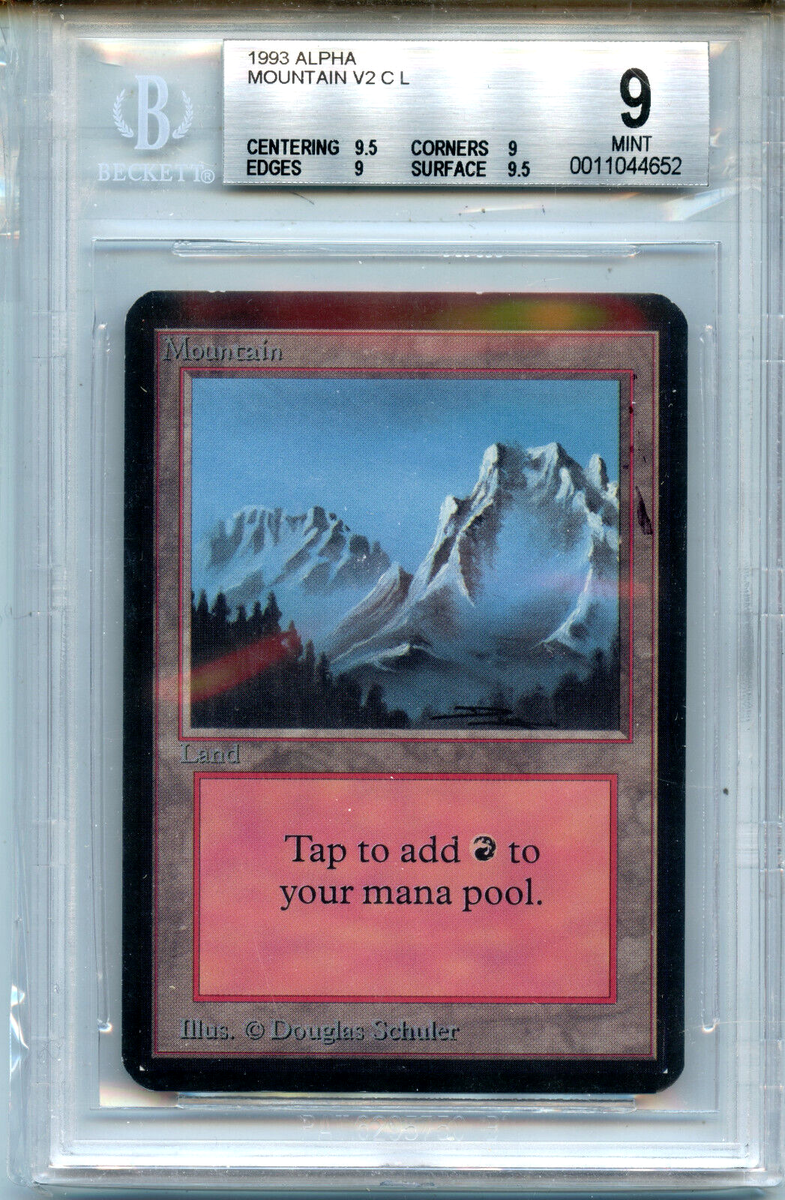 MTG Alpha Mountain Land BGS 9.0 (9) Mint Magic Card Amricons MTG Alpha Mountain Land BGS 9.0 (9) Mint Magic Card Amricons