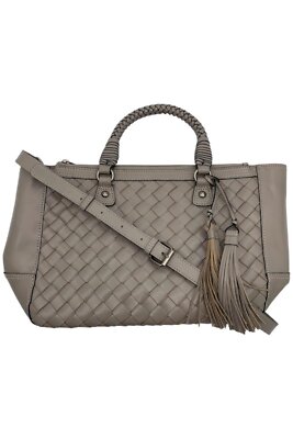 Patricia Nash Discovery Woven Leather Cortona Tote Stone