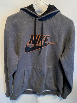 Vintage Nike Air Hooded Hoodie Sweatshirt Mens Size Large Gray