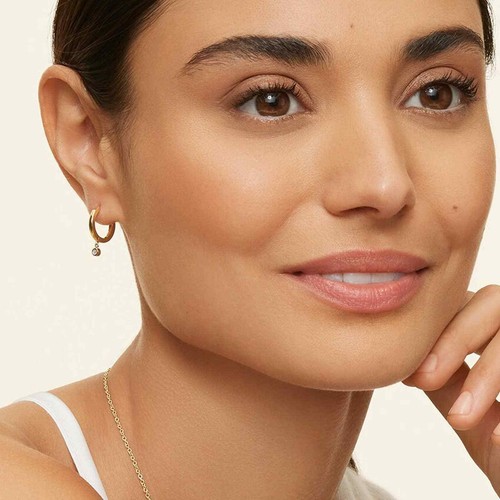 0,05 Karat Runde Diamant Drop Huggie Ohrringe | Labor Grown CVD F VS2 - Bild 7 von 7