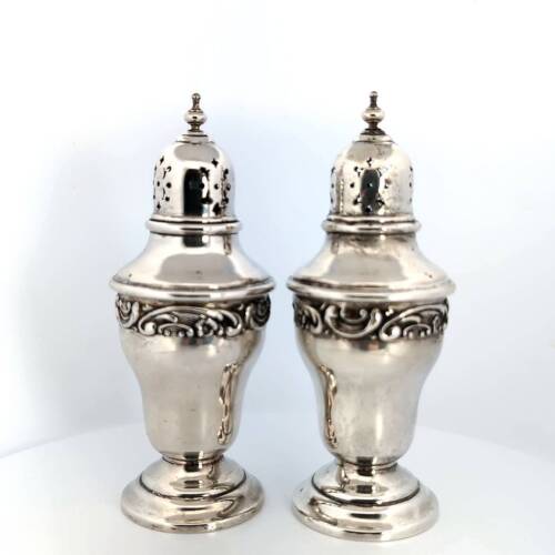GORHAM STERLING SILVER SALT & PEPPER SHAKERS NOT WEIGHTED ALL SILVER #A9  - Afbeelding 1 van 10