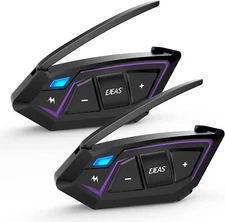 2Pcs Helmet Mesh Bluetooth Intercom Motorcycle Headset 8 Riders 2000M