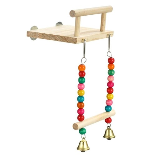 Swing Toy Bird Perch for Small Parrots Molar Grinding Scratchers Rack - Picture 5 of 11