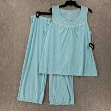 CABERNET by Sleep Sense Pajama Set 2-Piece Womens LARGE Blue Soft Pants Top