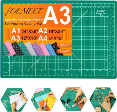 Self Healing Cutting Mat, Density-Upgraded 18inch x 12inch 18''L x 12''W, Green 