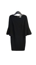 Calvin Klein Dress Womens Black Wear to Work Bell Sleeves Sheath Pencil Size 6